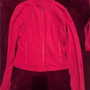 Women's Pink Lululemon Set Define Jacket Cropped with Leggings